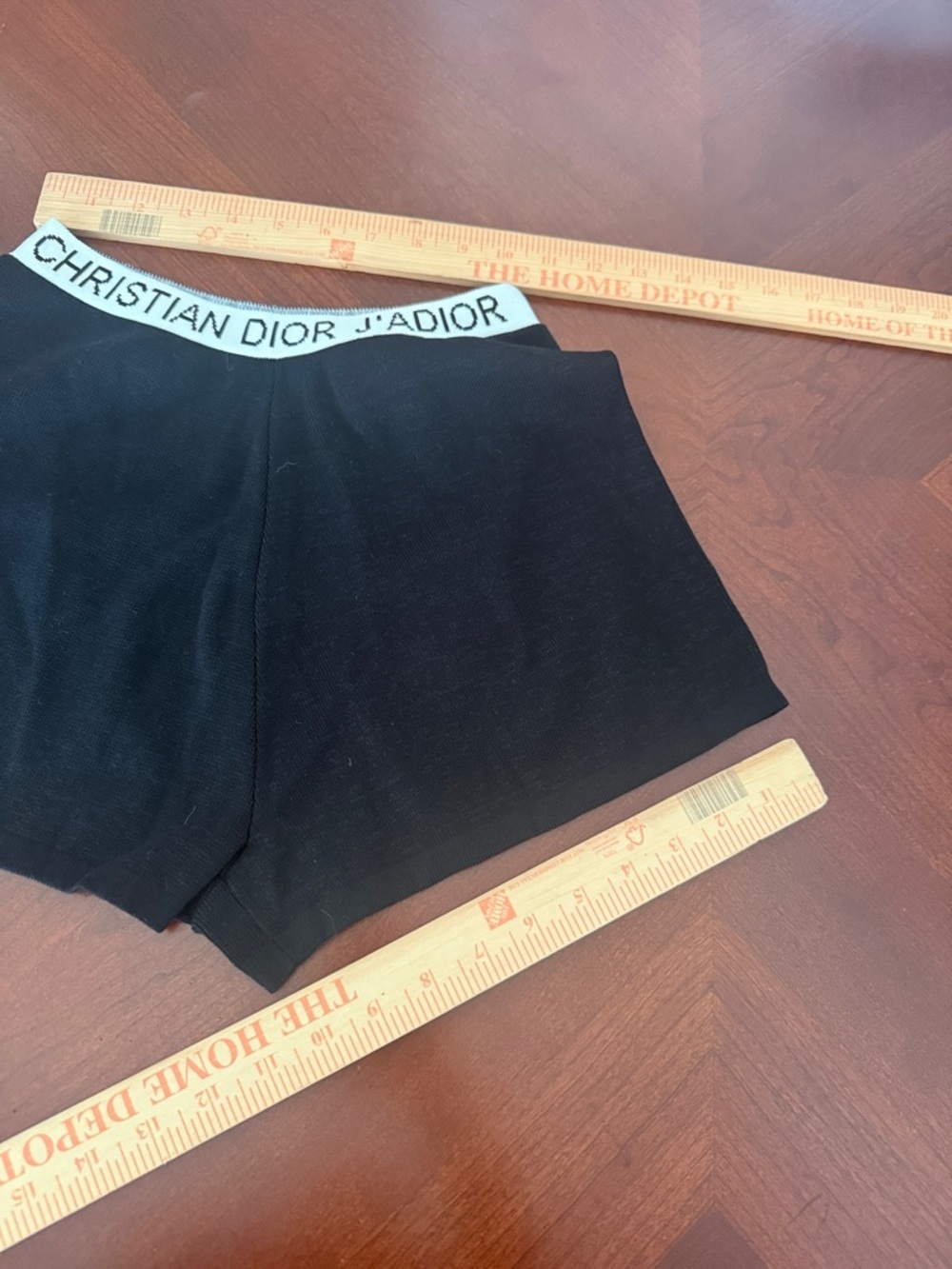 Dior Black Knit Shorts with Logo Waistband stretch briefs high waisted S - Picture 3 of 7